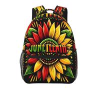 Sac a Dos Scolaire Unisex Sac à Dos pour Enfants Tournesol Juneteenth Mois de l'histoire des Noirs Léger Cartable Scolaire pour Voyage Quotidien Fille 29X40cm