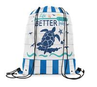 Sac À Dos Sea Turle Lake House Paddle Nautical Tropical Animal Life is Better at The Lake Gym Sack Réglable Sacs À Cordon Pliable Sac De Sport pour Swimming Camping École 36X42CM