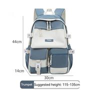 Sac à Dos Simple de Grande Capacité pour Homme et Femme,Cartable de Lycée,Ordinateur,Voyage - Type Blue trumpet Bleu