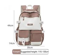 Sac à Dos Simple de Grande Capacité pour Homme et Femme,Cartable de Lycée,Ordinateur,Voyage - Type Khaki trumpet