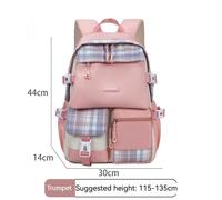 Sac à Dos Simple de Grande Capacité pour Homme et Femme,Cartable de Lycée,Ordinateur,Voyage - Type Pink trumpet Rose