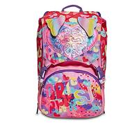 Sac à Dos SJ GANG, Sac à Dos Extensible, pour les Enfants de Première Année - Filles et Garçons, Grande Capacité, pour L'École, le Sport et les Loisirs, avec des Oreilles ! design Italien, Rose/Motif