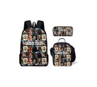 Sac à dos Skibidi Toilet School Sac à dos Set of Three modélisé de 1