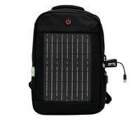Sac à Dos Solaire 10W, Panneau Intégré, Port USB 5V, Imperméable, Chargeur Randonnée pour Téléphone, Unisexe, Camping, Trekking (Noir, Grand)