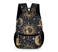 Sac à Dos Soleil Lune Étoiles Ado 7 Ans Cartable Vintage CE1 pour Adolescents Sac d'École À la Mode 43x32x15 cm École Primaire Voyage Livres Cahiers