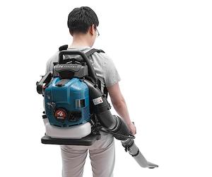 Sac à dos souffleur à essence - Pour pelouse et route - 75,6 cc - 2600 W | 7000 tr/min - Débit d'air de 168 m³/s, tuyau de 168 cm et sangles confortables, faible consommation, design sac à dos