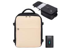 Sac à dos sous vide avec Pompe Air - CELIMS | Bagage à Main 40x30x20cm | Imperméable | Beige