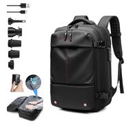 Sac à dos sous vide de sac à dos extensible de 62 L avec compression sous vide sac à dos antivol,équipé d'un dispositif d'aspiration d'air,Sac à Dos Sous Vide Étanche Bagage Cabine