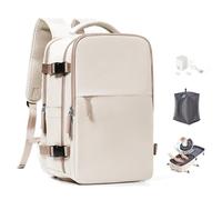 Sac à dos sous vide de voyage avec pompe pour Ryanair 40x30x20, Sac À Main Bagage Cabine Avion para Easyjet, sac à dos décontracté pour ordinateur portable,Sac de Voyage pour W nd,I03-Beige Braun