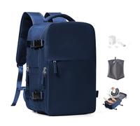 Sac à dos sous vide de voyage avec pompe pour Ryanair 40x30x20, Sac À Main Bagage Cabine Avion para Easyjet, sac à dos décontracté pour ordinateur portable,Sac de Voyage pour W nd,I04-Königsblau