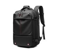 Sac a Dos sous Vide de Voyage Cabine Avion - Sac de Compression avec Airbag, Bagage à Main Imperméable Anti-vol, Système de Compression Intégré, Homme Femme,Black