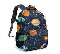 Sac à dos Space Rocket pour enfants, sac à dos d'école sur le thème des planètes, sélection de plusieurs tailles, imprimé étoiles, comète, sac de voyage durable et léger pour garçons, 04, L