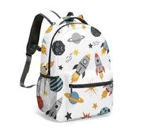 Sac à dos Space Rocket pour enfants, sac à dos d'école sur le thème des planètes, sélection de plusieurs tailles, imprimé étoiles, comète, sac de voyage durable et léger pour garçons, 01, L