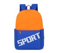 Sac a dos sport enfant fille, petit sac a dos garcon blocs de couleurs athlétisme mode cartables scolaires Grande Capacité respirant durable pour École Voyage Sports de Plein Air (Orange, A)
