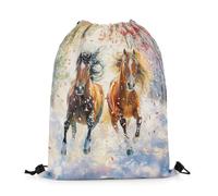 Sac À Dos Sport Gym Cheval Au Galop Résistant Sac À Dos avec Cordon De Serrage Unisexe Sack Sport Gymnastique pour Femme Plein Air Sports 39X46Cm