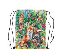 Sac À Dos Sport Gym Renard Étanche Sac À Cordon De Serrage Réglable Sacs De Gym pour Salle Piscine Homme 39X46Cm