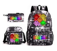 Sac à dos Sprunki tendance et personnalisé - Ensemble de 3 pièces pour enfants - Cartable d'école - Sac à dos de voyage - Peut contenir un ordinateur portable de 16", A1, L