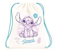 Sac à Dos Stitch 30x40 cm avec Cordon au Design Tropical Beige