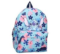 Sac à dos STITCH Fleurs Hawaï de Disney Lilo & Stitch - Sac à dos pour garçons | école | Loisirs - Couleur bleu - dimensions 39 x 29 x 12 cm, bleu ciel, taille unique