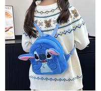 Sac à dos Stitch pour enfant en peluche douce, taille 24x22x10 cm. Léger, confortable et réglable. Idéal maternelle, crèche