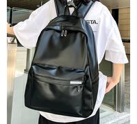 Sac à dos style campus en PU noir avec grande capacité, sac d'école portable pour adolescentes, femmes étudiantes, garçons et hommes, pour l'extérieur, les voyages, les sorties, la rentrée scolaire, l
