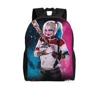 Sac à dos Suicide Squad Harley Quinn, léger, unisexe, basique, pour la journée, les livres, pour ordinateur portable, pour les voyages et l'école, O-XTYD2609 Noir