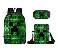 Sac à dos SZSMART Minecraft Three-piece Student School Sac à dos Set Ensemble de sacs à dos décole pour étudiants modélisé de 2 G