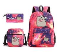 Sac à dos SZSMART Pusheen Fat Cat - Ensemble de trois sacs à dos pour étudiants modélisé de 1 G