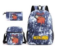 Sac à dos SZSMART Three-piece Chainsaw Man Student School Sac à dos Set Ensemble de sacs à dos pour étudiants avec tronçonneuse modélisé de 3 G