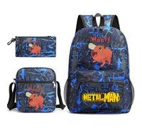 Sac à dos SZSMART Three-piece Chainsaw Man Student School Sac à dos Set Ensemble de sacs à dos pour étudiants avec tronçonneuse modélisé de 5 G