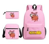 Sac à dos SZSMART Three-piece Chainsaw Man Student School Sac à dos Set Ensemble de sacs à dos pour étudiants avec tronçonneuse modélisé de 6 G