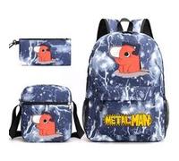 Sac à dos SZSMART Three-piece Chainsaw Man Student School Sac à dos Set Ensemble de sacs à dos pour étudiants avec tronçonneuse modélisé de 1 G