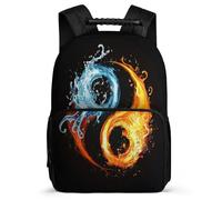 Sac à Dos Tai Chi Thème pour Filles Garçons 7-12 Ans Sac Collège Water And Fire École Primaire School Bag, Poignée Solide Dos Rembourré Rentrée Scolaire