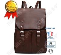 Sac à dos - TD® - Vintage - Cuir PU et polyester - Marron - Mixte