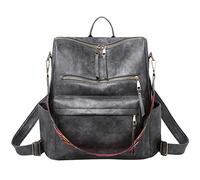 Sac à dos tendance en cuir pour femme - Grand sac à dos de designer pour voyage - Sacs à bandoulière tendance pour femme - Sacs à bandoulière pour, gris, taille unique