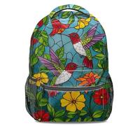 Sac à dos tendance en forme de colibri en verre teinté pour adolescent, étudiant, école, voyage léger et durable, Couleur 3, L