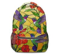 Sac à dos tendance en forme de colibri en verre teinté pour adolescent, étudiant, école, voyage léger et durable, Couleur 5, L