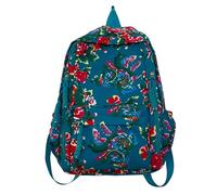 Sac à dos tendance ethnique chinois Nord-Est vintage grande fleur imprimé grande capacité sac d'école pour femme fleur, Vert