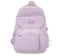 Sac à dos tendance pour étudiant avec sangles réglables pour l'école et une utilisation décontractée en nylon Sac à dos de livre Sac à dos de grande capacité, violet