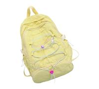 Sac à dos tendance pour étudiants, style japonais, sac à dos de voyage, sac à dos de voyage, sac d'école en plein air, esthétique pour adolescentes et filles, jaune