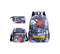 Sac à dos Three-piece Chainsaw Man Student School Sac à dos Set Ensemble de sacs à dos pour étudiants avec tronçonneuse modélisé de 3