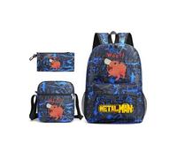Sac à dos Three-piece Chainsaw Man Student School Sac à dos Set Ensemble de sacs à dos pour étudiants avec tronçonneuse modélisé de 5