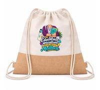 Sac à Dos Toile et Jute Educatrice Specialisee C'est juste la Meilleure Métier | Sac de Sport en Coton Sergé 160 g/m² avec Fond en Jute 7 L | Gym Piscine École | Cadeau Enfant Ado Rentrée Anniversaire