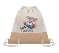 Sac à dos toile et jute Médiatrice Koala à la Plage | Sac de Sport et Gym avec cordelettes | Idée Cadeau Collègue Noël Anniversaire | Sac Doudou