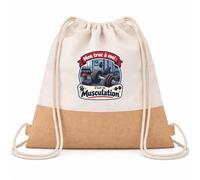 Sac à Dos Toile et Jute Mon truc à moi : C'est la Musculation Mon truc à moi - Activité | Sac de Sport Coton Sergé 160 g/m² Fond Jute 7 L | Gym Piscine École | Idée Cadeau Bodybuilder Rentrée Noël