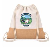 Sac à Dos Toile et Jute Mon truc à moi : C'est le Rugby Mon truc à moi - Activité | Sac de Sport Coton Sergé 160 g/m² Fond Jute 7 L | Gym Piscine École | Idée Cadeau Rugbyman Rugbywoman Rentrée Noël
