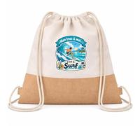 Sac à Dos Toile et Jute Mon truc à moi : C'est le Surf Mon truc à moi - Activité | Sac de Sport Coton Sergé 160 g/m² Fond Jute 7 L | Gym Piscine École | Idée Cadeau Surfeur Surfeuse Rentrée Noël