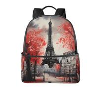 Sac à dos Tour Eiffel pour femme et homme Motif Paris romantique Sac d'école Sac à dos décontracté pour l'université Voyage Travail