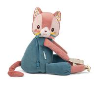 Lilliputiens Sac à dos doux Jeanne le chat - Ajustable, lavable en machine - Bleu Enfants
