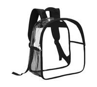 Sac à dos transparent homologué pour stade, 12 x 11 x 6, sac à dos de stade transparent pour le travail de concert, événement sportif, sacs à dos d'urgence avec contenu, Noir , taille unique